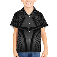 Hawaiian Kakau Art Tattoos Aquaman Style Family Matching Summer Maxi Dress and Hawaiian Shirt Special Edition LT03 Son's Shirt Black - Polynesian Pride
