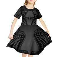 Hawaiian Kakau Art Tattoos Aquaman Style Kid Short Sleeve Dress Special Edition - Polynesian Pride