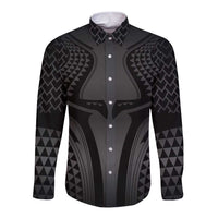 Hawaiian Kakau Art Tattoos Aquaman Style Long Sleeve Button Shirt Special Edition - Polynesian Pride