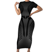 Hawaiian Kakau Art Tattoos Aquaman Style Short Sleeve Bodycon Dress Special Edition - Polynesian Pride