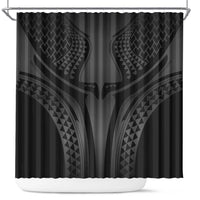 Hawaiian Kakau Art Tattoos Aquaman Style Shower Curtain Special Edition LT03 Black - Polynesian Pride