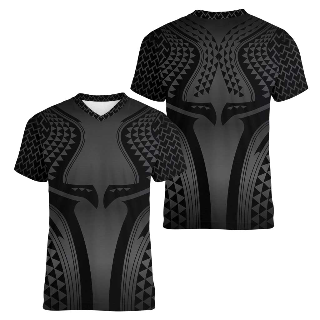 Hawaiian Kakau Art Tattoos Aquaman Style Women V-Neck T-Shirt Special Edition - Polynesian Pride