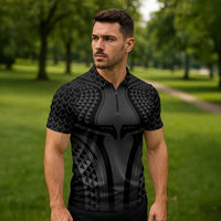 Hawaiian Kakau Art Tattoos Aquaman Style Zipper Polo Shirt Special Edition - Polynesian Pride