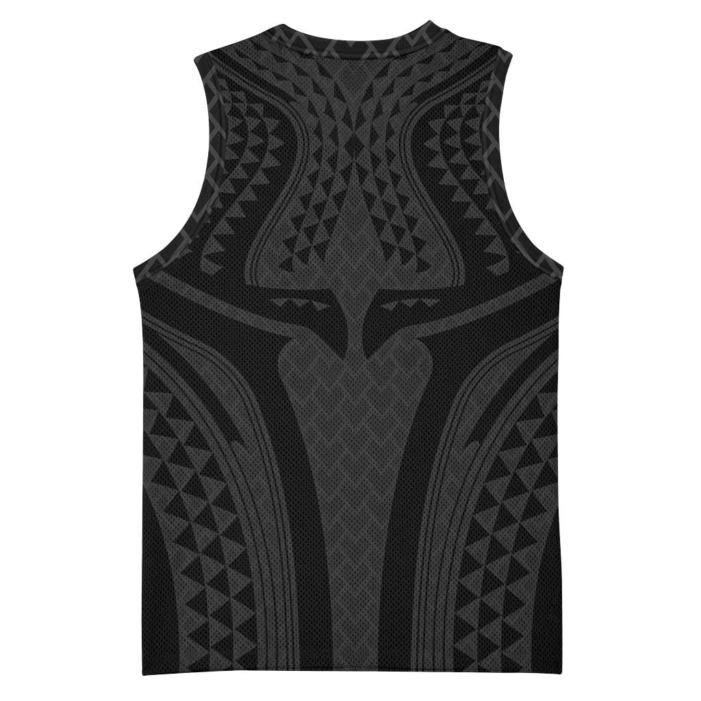 Hawaiian Kakau Art Tattoos Aquaman Style Basketball Jersey Black Version - Polynesian Pride