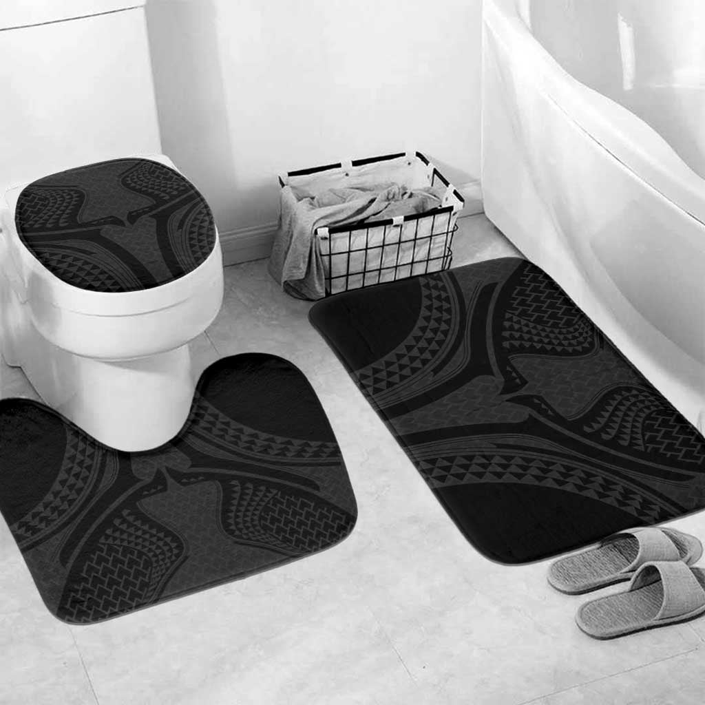 Hawaiian Kakau Art Tattoos Aquaman Style Bathroom Set Black Version - Polynesian Pride