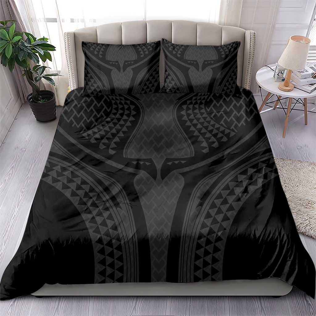 Hawaiian Kakau Art Tattoos Aquaman Style Bedding Set Black Version - Polynesian Pride