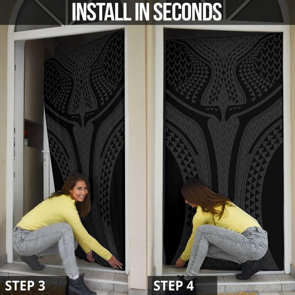 Hawaiian Kakau Art Tattoos Aquaman Style Door Cover Black Version - Polynesian Pride