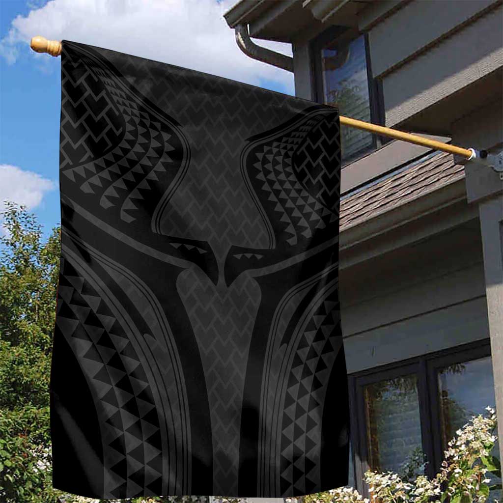 Hawaiian Kakau Art Tattoos Aquaman Style Garden Flag Black Version - Polynesian Pride