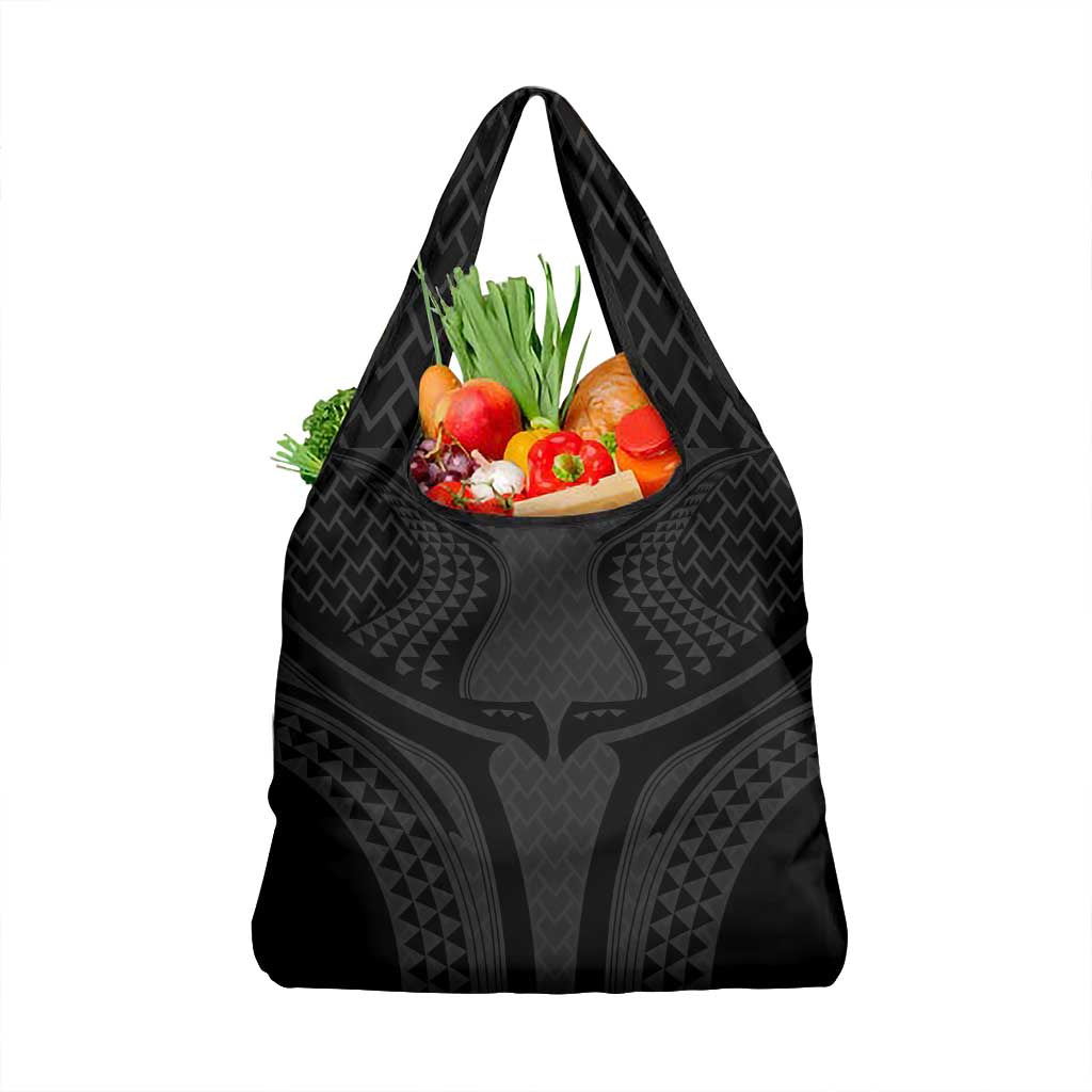 Hawaiian Kakau Art Tattoos Aquaman Style Grocery Bag Black Version - Polynesian Pride