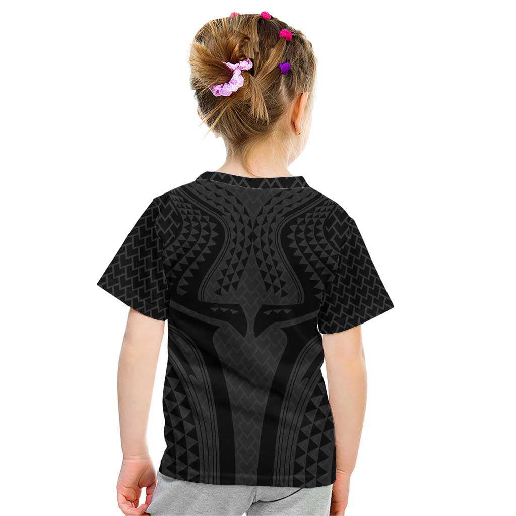 Hawaiian Kakau Art Tattoos Aquaman Style Kid T Shirt Black Version - Polynesian Pride