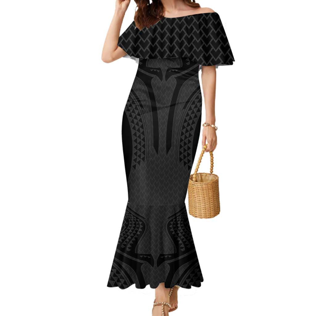 Hawaiian Kakau Art Tattoos Aquaman Style Mermaid Dress Black Version - Polynesian Pride