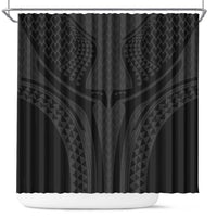 Hawaiian Kakau Art Tattoos Aquaman Style Shower Curtain Black Version LT03 Black - Polynesian Pride