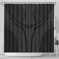 Hawaiian Kakau Art Tattoos Aquaman Style Shower Curtain Black Version LT03 - Polynesian Pride
