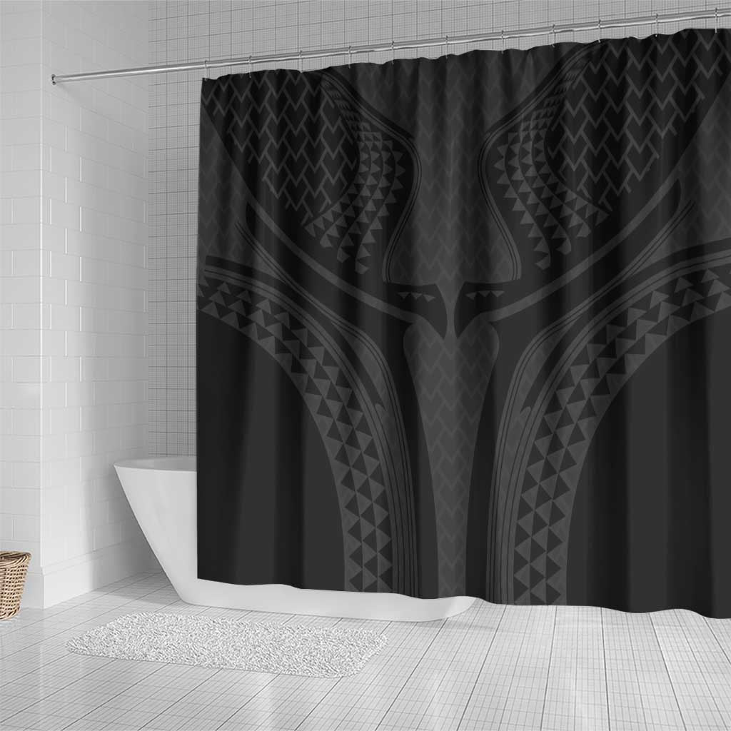 Hawaiian Kakau Art Tattoos Aquaman Style Shower Curtain Black Version LT03 - Polynesian Pride