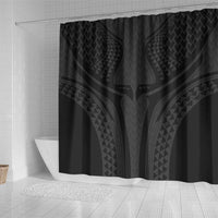 Hawaiian Kakau Art Tattoos Aquaman Style Shower Curtain Black Version LT03 - Polynesian Pride
