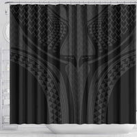 Hawaiian Kakau Art Tattoos Aquaman Style Shower Curtain Black Version LT03 - Polynesian Pride