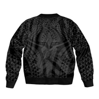 Hawaiian Kakau Art Tattoos Aquaman Style Sleeve Zip Bomber Jacket Black Version - Polynesian Pride
