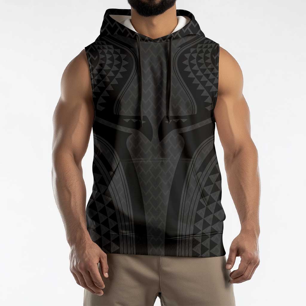 Hawaiian Kakau Art Tattoos Aquaman Style Sleeveless Hoodie Black Version - Polynesian Pride