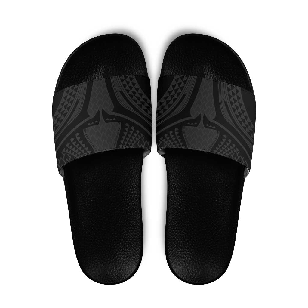 Hawaiian Kakau Art Tattoos Aquaman Style Slide Sandals Black Version - Polynesian Pride