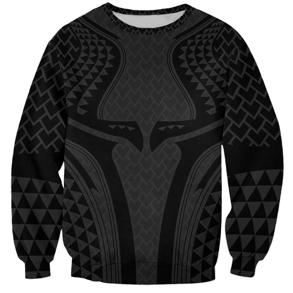 Hawaiian Kakau Art Tattoos Aquaman Style Sweatshirt Black Version - Polynesian Pride