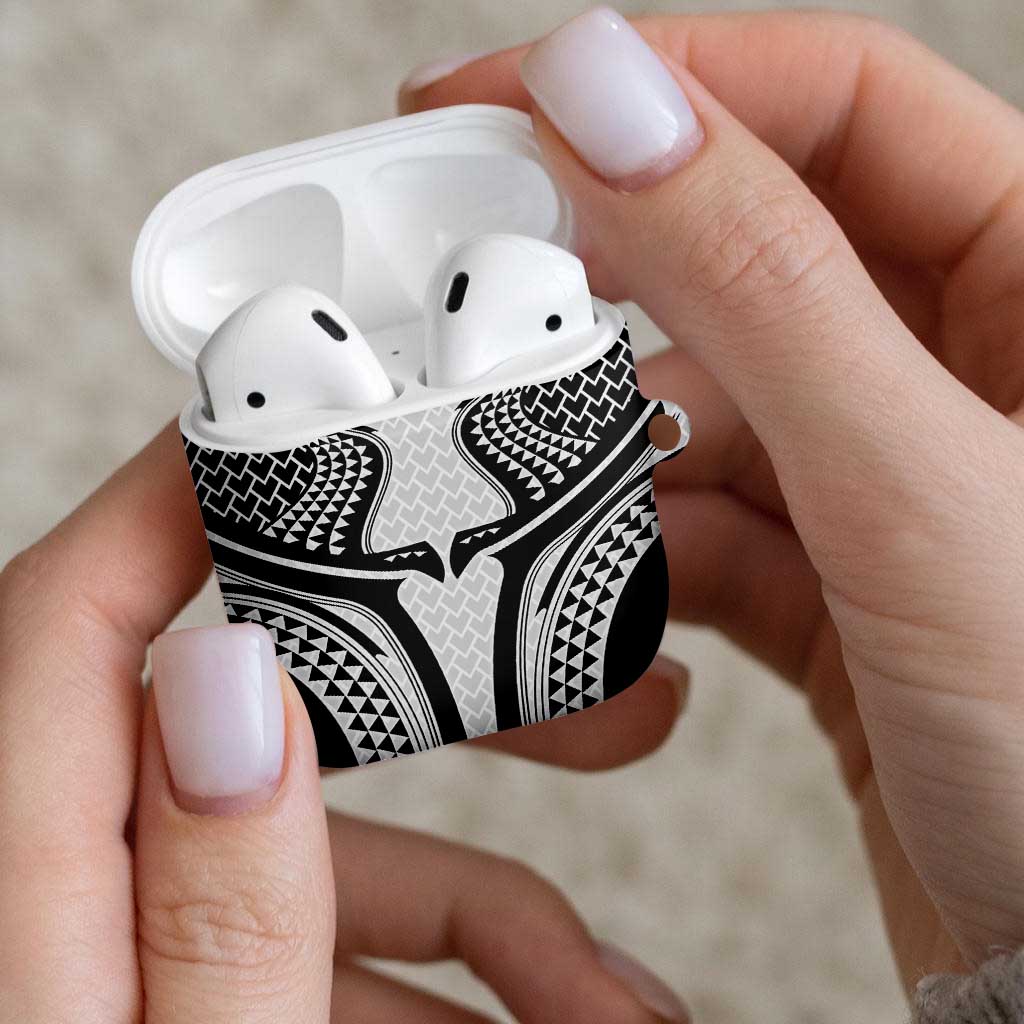 Hawaiian Kakau Art Tattoos Aquaman Style AirPods Case White Version - Polynesian Pride