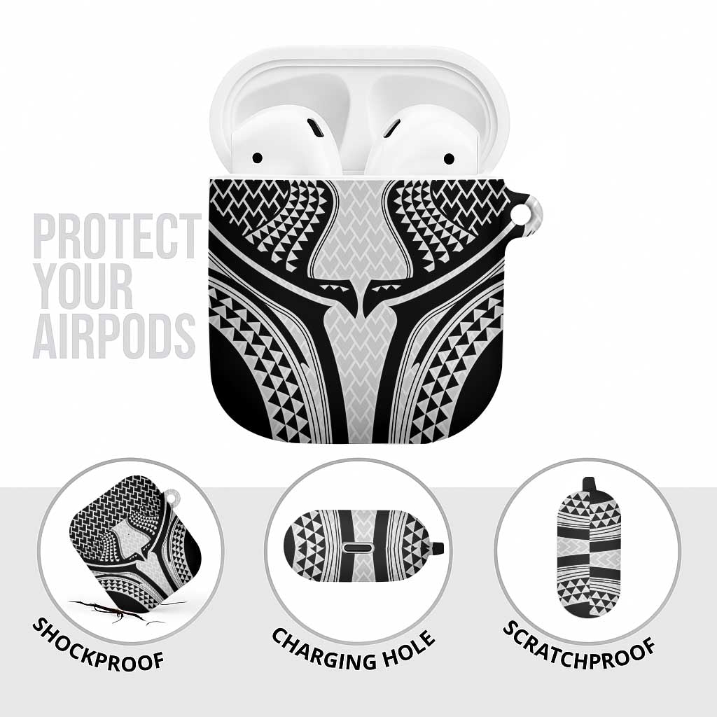 Hawaiian Kakau Art Tattoos Aquaman Style AirPods Case White Version - Polynesian Pride