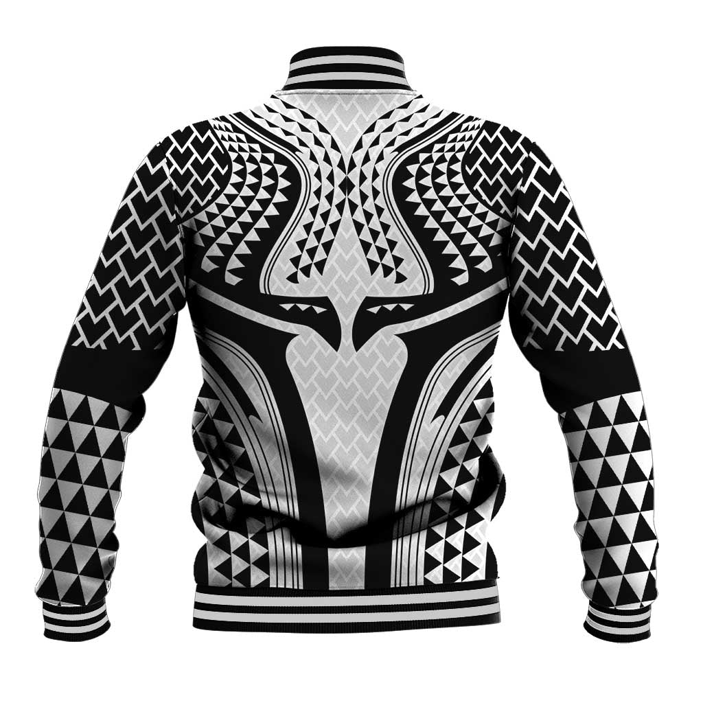 Hawaiian Kakau Art Tattoos Aquaman Style Baseball Jacket White Version - Polynesian Pride