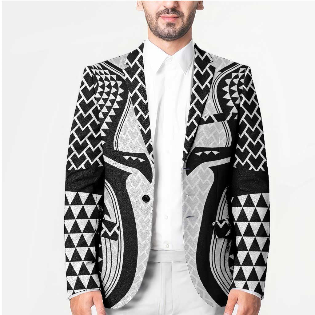 Hawaiian Kakau Art Tattoos Aquaman Style Blazer White Version - Polynesian Pride
