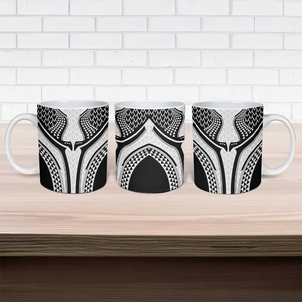 Hawaiian Kakau Art Tattoos Aquaman Style Ceramic Mug White Version - Polynesian Pride