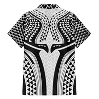 Hawaiian Kakau Art Tattoos Aquaman Style Family Matching Long Sleeve Bodycon Dress and Hawaiian Shirt White Version LT03 - Polynesian Pride