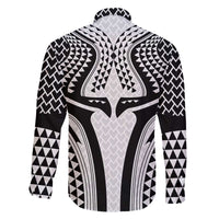 Hawaiian Kakau Art Tattoos Aquaman Style Family Matching Off The Shoulder Long Sleeve Dress and Hawaiian Shirt White Version - Polynesian Pride