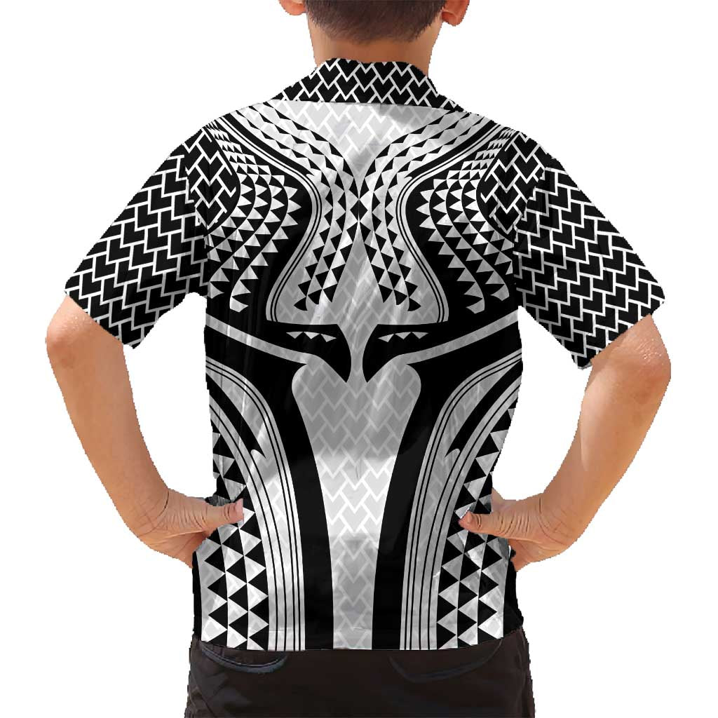 Hawaiian Kakau Art Tattoos Aquaman Style Family Matching Off Shoulder Maxi Dress and Hawaiian Shirt White Version LT03 - Polynesian Pride