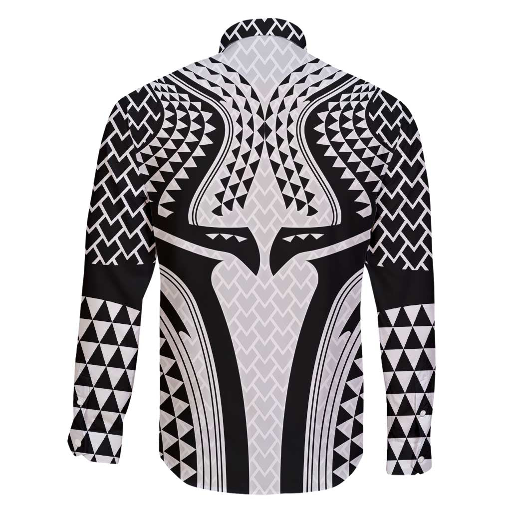 Hawaiian Kakau Art Tattoos Aquaman Style Family Matching Short Sleeve Bodycon Dress and Hawaiian Shirt White Version LT03 - Polynesian Pride