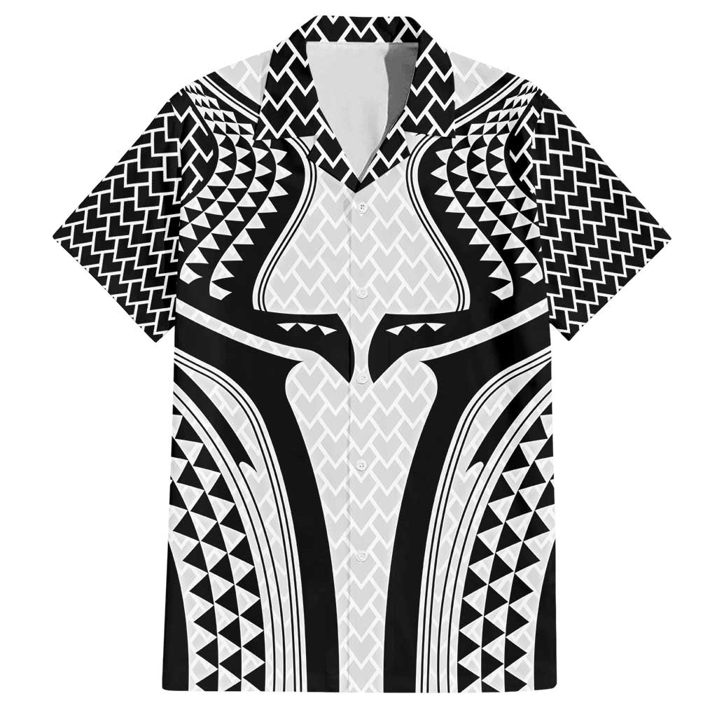 Hawaiian Kakau Art Tattoos Aquaman Style Family Matching Summer Maxi Dress and Hawaiian Shirt White Version LT03 Dad's Shirt - Short Sleeve White - Polynesian Pride