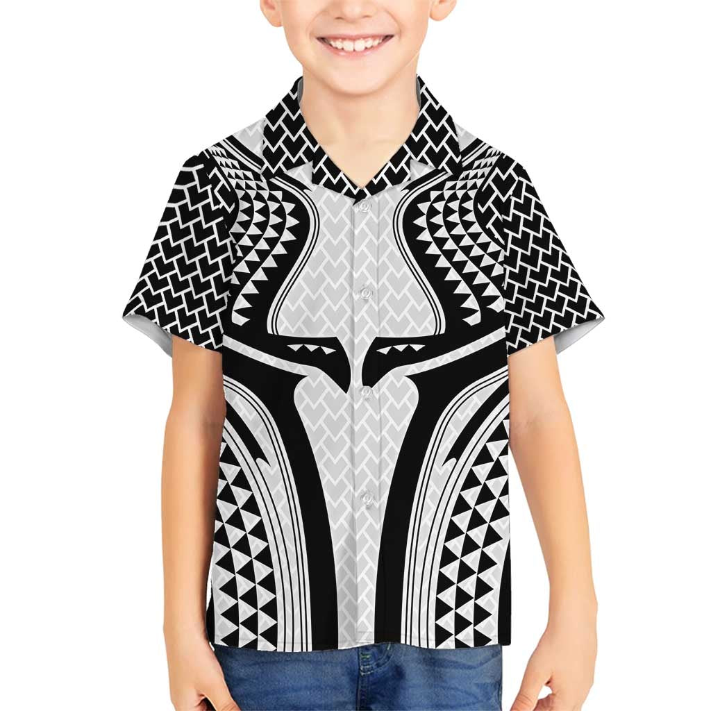 Hawaiian Kakau Art Tattoos Aquaman Style Family Matching Summer Maxi Dress and Hawaiian Shirt White Version LT03 Son's Shirt White - Polynesian Pride