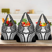 Hawaiian Kakau Art Tattoos Aquaman Style Grocery Bag White Version - Polynesian Pride