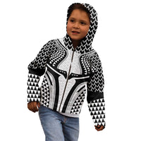 Hawaiian Kakau Art Tattoos Aquaman Style Kid Hoodie White Version - Polynesian Pride