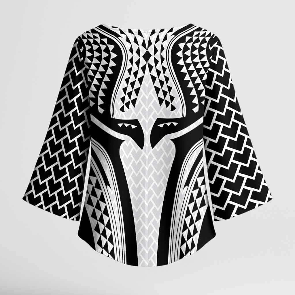 Hawaiian Kakau Art Tattoos Aquaman Style Kimono Sleeve Blouse White Version - Polynesian Pride
