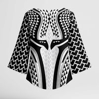 Hawaiian Kakau Art Tattoos Aquaman Style Kimono Sleeve Blouse White Version - Polynesian Pride