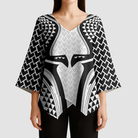 Hawaiian Kakau Art Tattoos Aquaman Style Kimono Sleeve Blouse White Version - Polynesian Pride