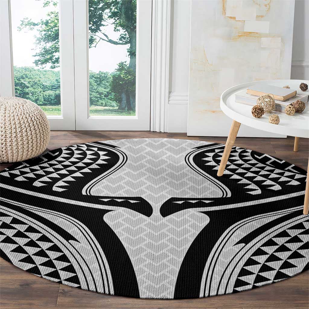 Hawaiian Kakau Art Tattoos Aquaman Style Round Carpet White Version - Polynesian Pride