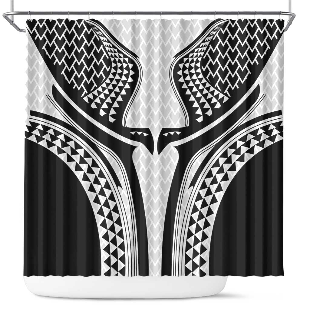 Hawaiian Kakau Art Tattoos Aquaman Style Shower Curtain White Version - Polynesian Pride