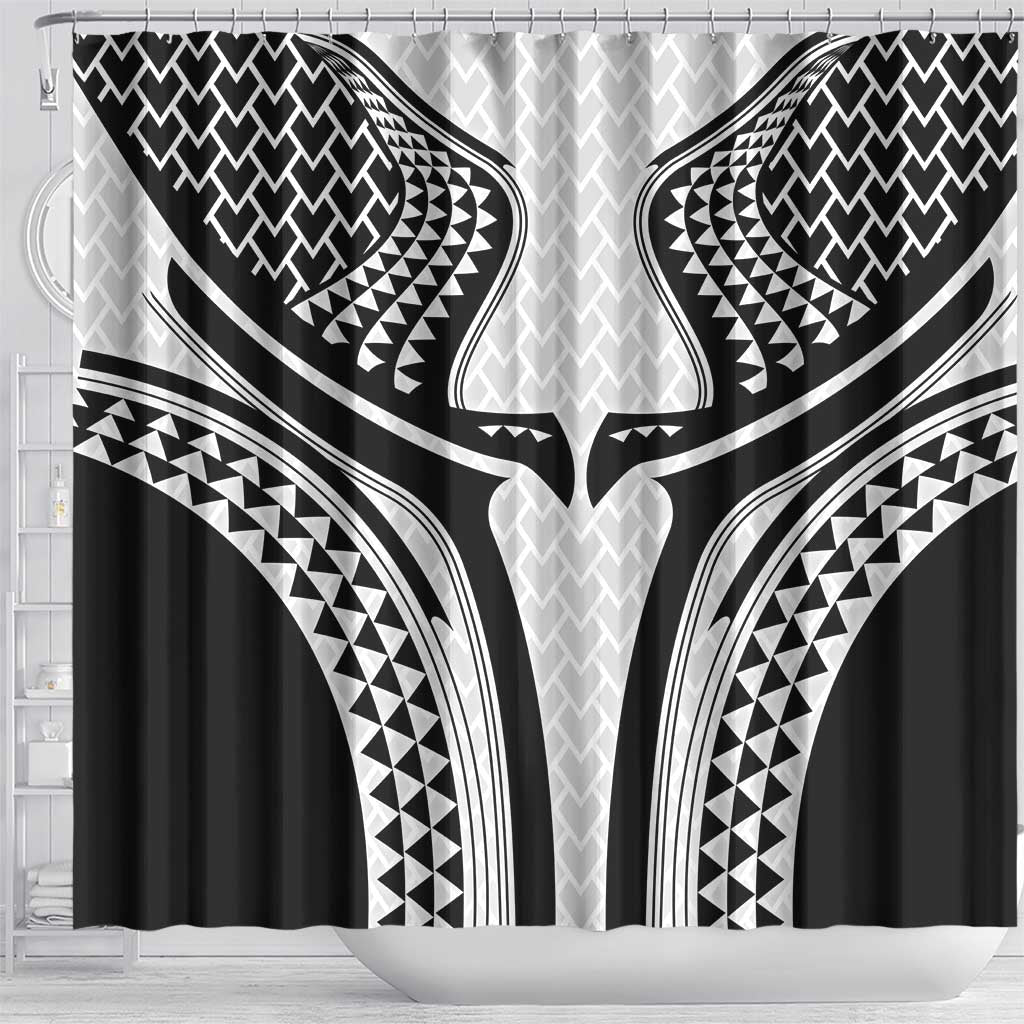 Hawaiian Kakau Art Tattoos Aquaman Style Shower Curtain White Version - Polynesian Pride