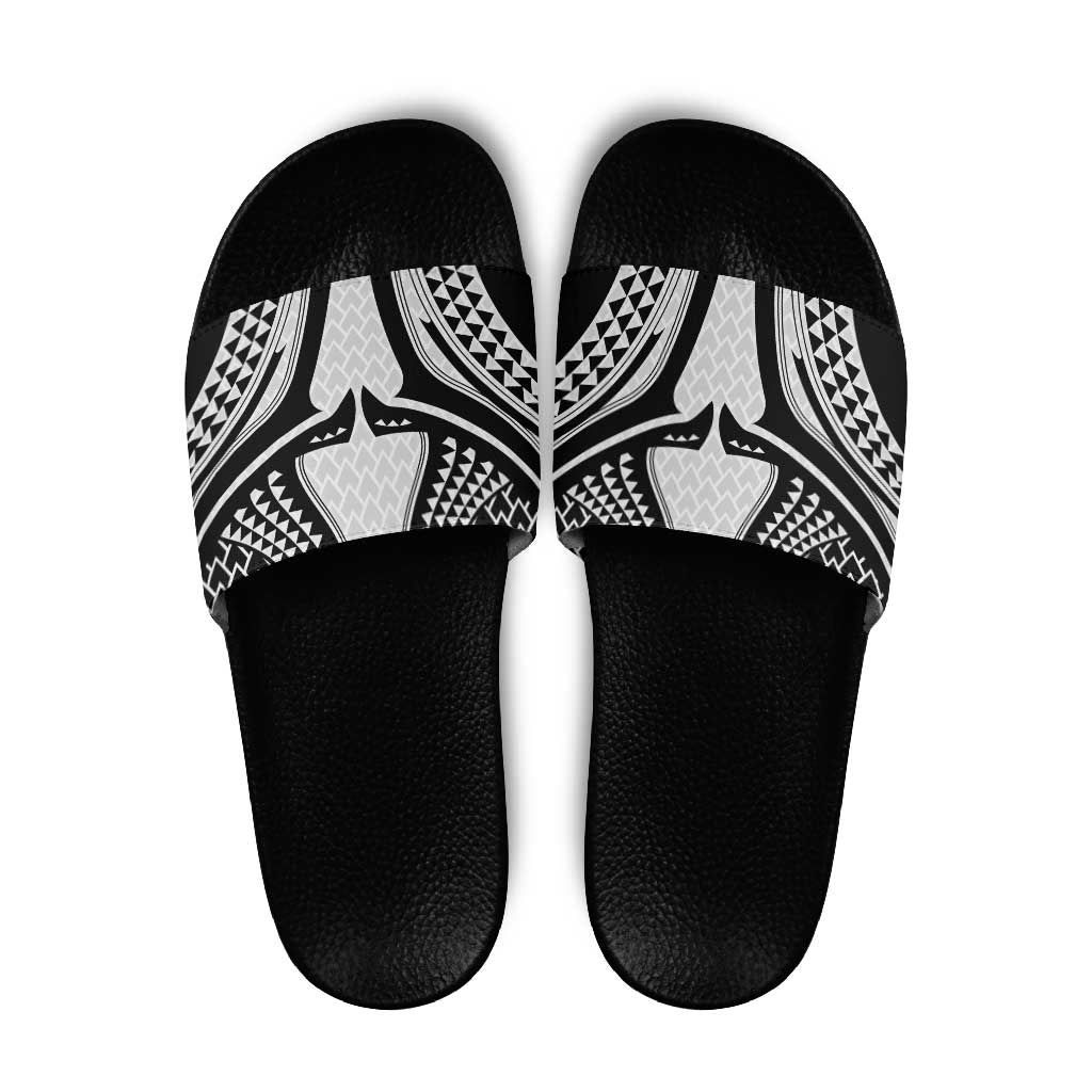 Hawaiian Kakau Art Tattoos Aquaman Style Slide Sandals White Version - Polynesian Pride