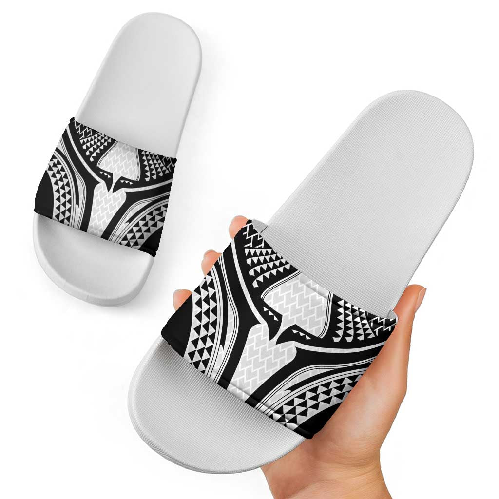 Hawaiian Kakau Art Tattoos Aquaman Style Slide Sandals White Version - Polynesian Pride