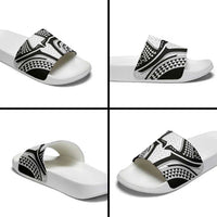 Hawaiian Kakau Art Tattoos Aquaman Style Slide Sandals White Version - Polynesian Pride