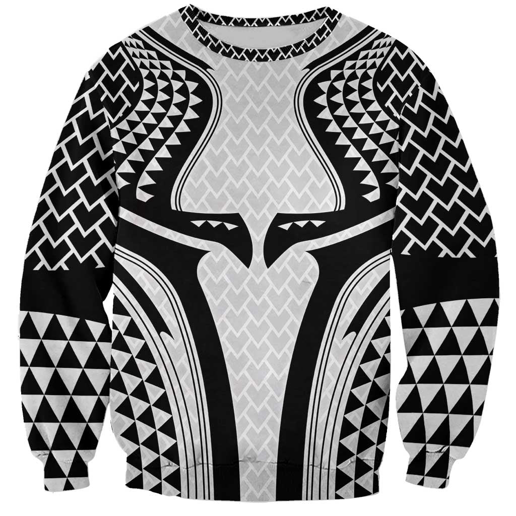 Hawaiian Kakau Art Tattoos Aquaman Style Sweatshirt White Version - Polynesian Pride