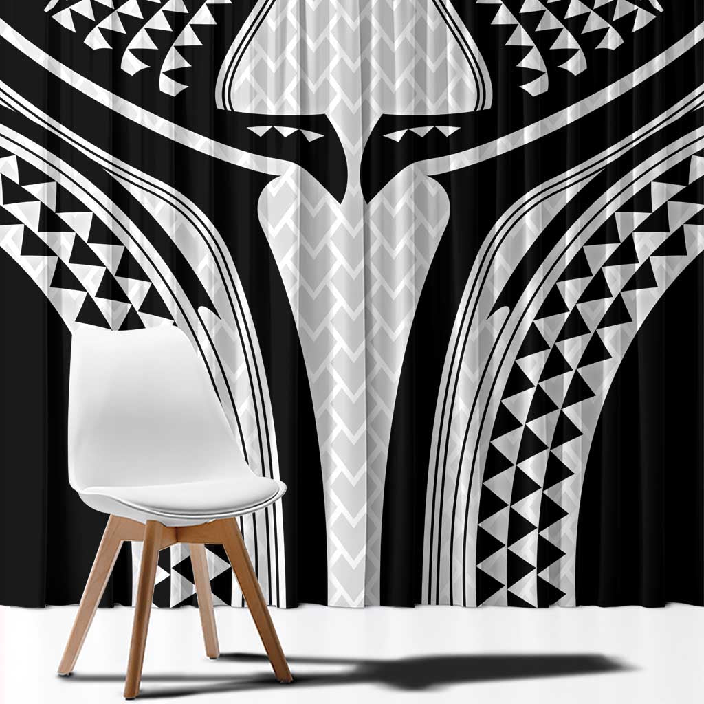 Hawaiian Kakau Art Tattoos Aquaman Style Window Curtain White Version - Polynesian Pride