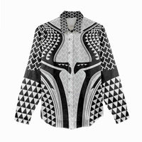 Hawaiian Kakau Art Tattoos Aquaman Style Women Casual Shirt White Version - Polynesian Pride