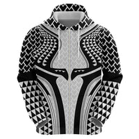Hawaiian Kakau Art Tattoos Aquaman Style Zip Hoodie White Version - Polynesian Pride